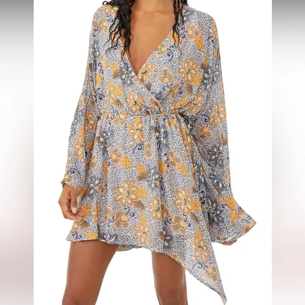 Free People Teegan Floral Mini Dress, Extra Large - Picture 1 of 11